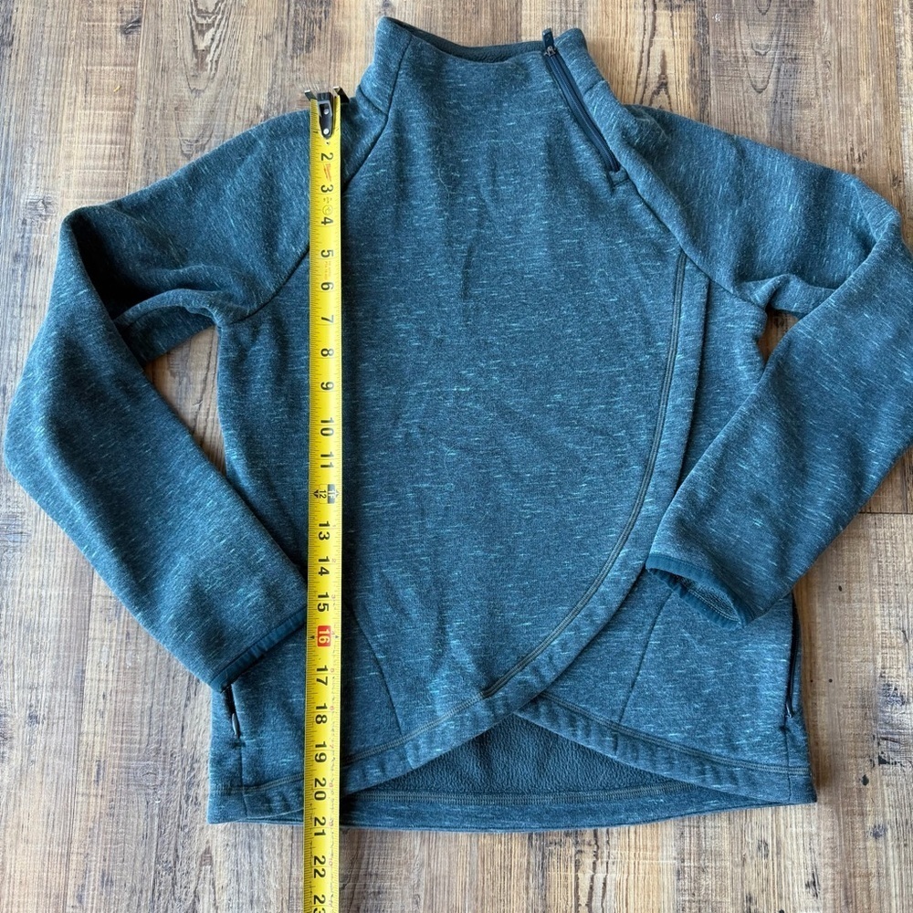 Athleta Girl Crazy Cozy Karma Wrap 2.0 SZ L (12) Abyss Heather Fleece Pullover - Picture 3 of 6